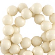 Acrylic beads 8mm round Shiny Linen white
